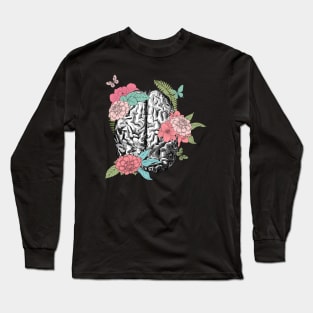 Floral anatomical brain Long Sleeve T-Shirt